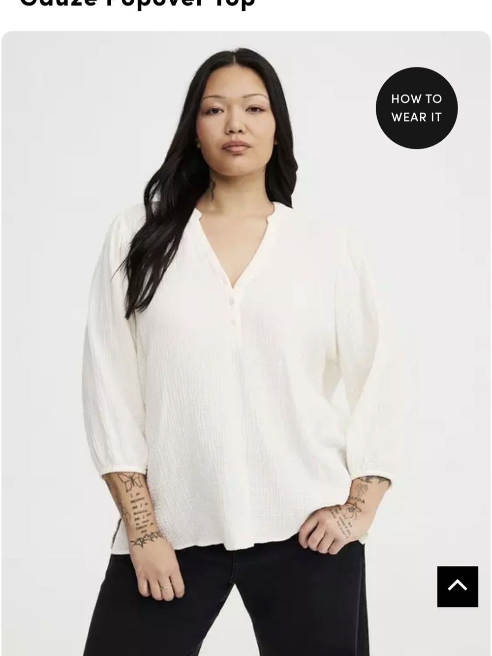 torrid Cream Textured Popover Blouse